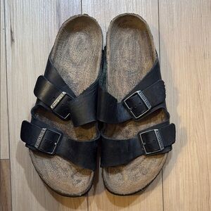 Birkenstock Black Leather Sandals